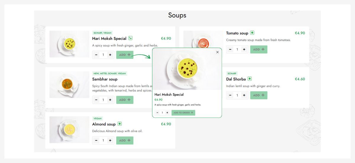 Online ordering system