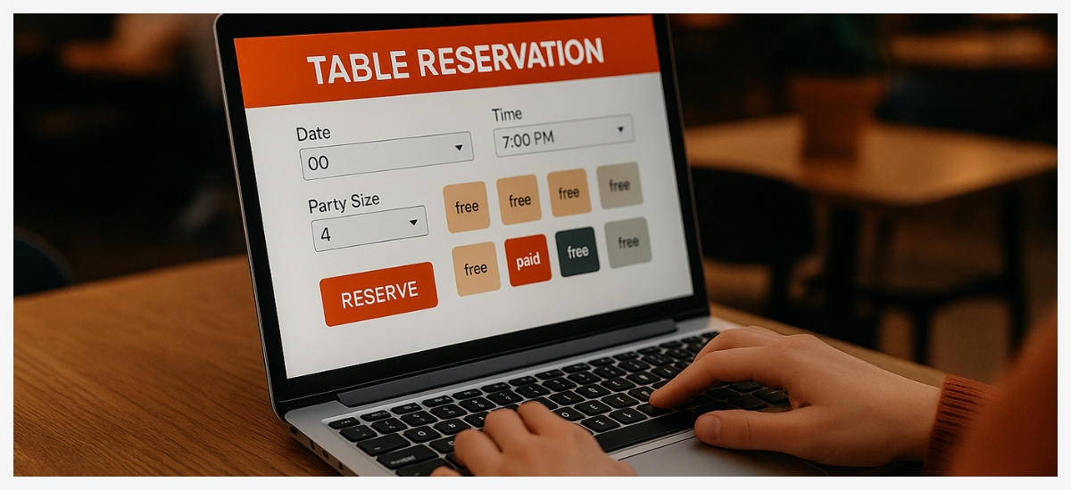  Table booking and reservation