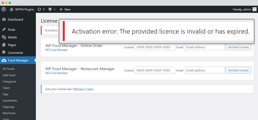 license key invalid or expired
