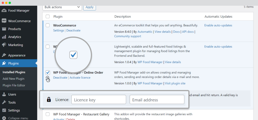 add license key