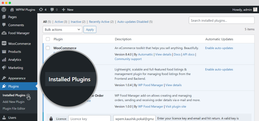 installed plugins tab
