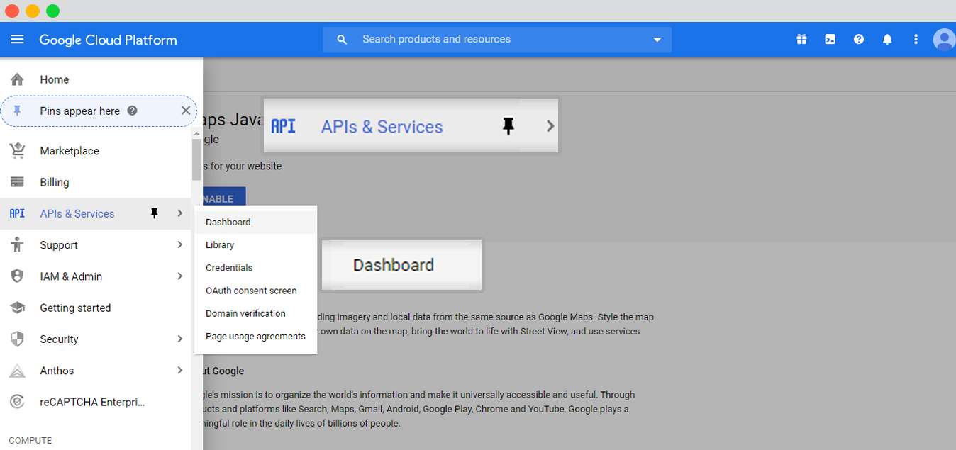 WP food manager Google dashboard