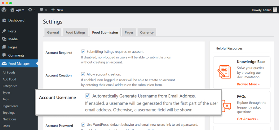 account username