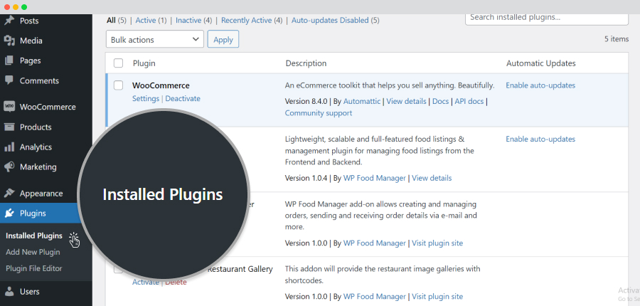 installed plugin