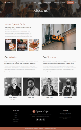 Sprout Cafe Template About