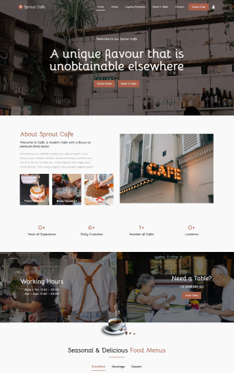 Sprout Cafe Template Home