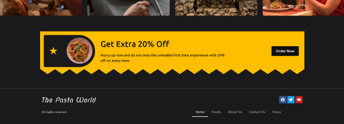 The Pasta World Template Footer